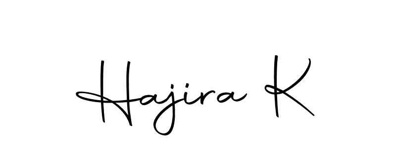 Make a short Hajira K signature style. Manage your documents anywhere anytime using Autography-DOLnW. Create and add eSignatures, submit forms, share and send files easily. Hajira K signature style 10 images and pictures png