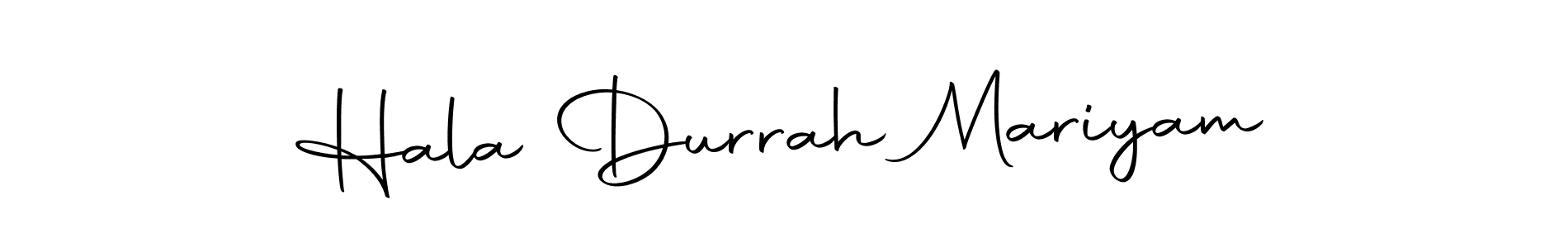 Make a beautiful signature design for name Hala Durrah Mariyam. With this signature (Autography-DOLnW) style, you can create a handwritten signature for free. Hala Durrah Mariyam signature style 10 images and pictures png