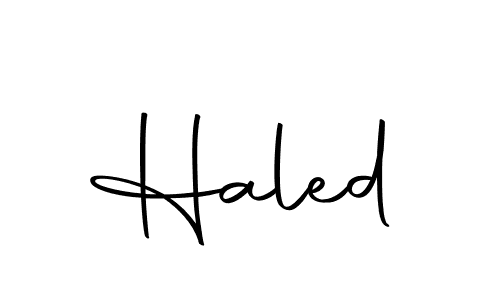Make a beautiful signature design for name Haled. With this signature (Autography-DOLnW) style, you can create a handwritten signature for free. Haled signature style 10 images and pictures png
