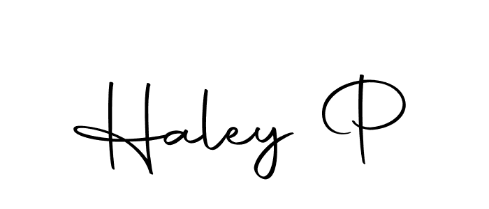 Create a beautiful signature design for name Haley P. With this signature (Autography-DOLnW) fonts, you can make a handwritten signature for free. Haley P signature style 10 images and pictures png