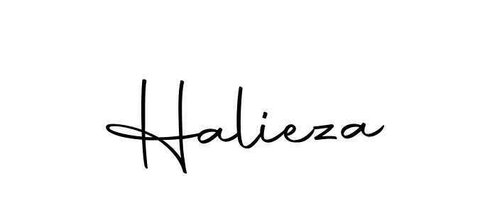 Design your own signature with our free online signature maker. With this signature software, you can create a handwritten (Autography-DOLnW) signature for name Halieza. Halieza signature style 10 images and pictures png