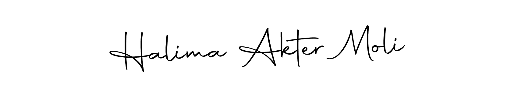 Design your own signature with our free online signature maker. With this signature software, you can create a handwritten (Autography-DOLnW) signature for name Halima Akter Moli. Halima Akter Moli signature style 10 images and pictures png