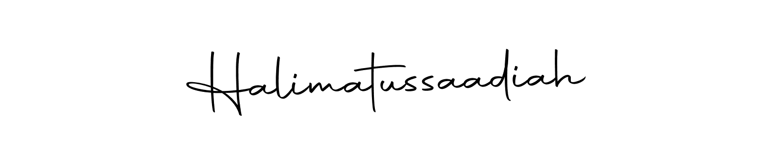 Create a beautiful signature design for name Halimatussaadiah. With this signature (Autography-DOLnW) fonts, you can make a handwritten signature for free. Halimatussaadiah signature style 10 images and pictures png