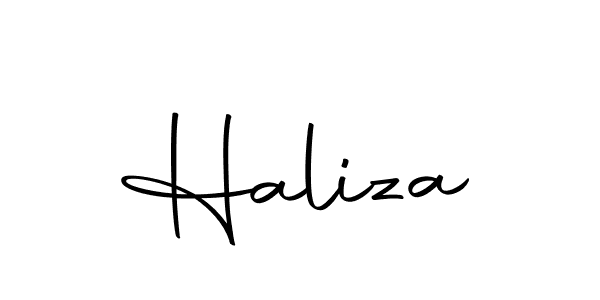 Use a signature maker to create a handwritten signature online. With this signature software, you can design (Autography-DOLnW) your own signature for name Haliza. Haliza signature style 10 images and pictures png