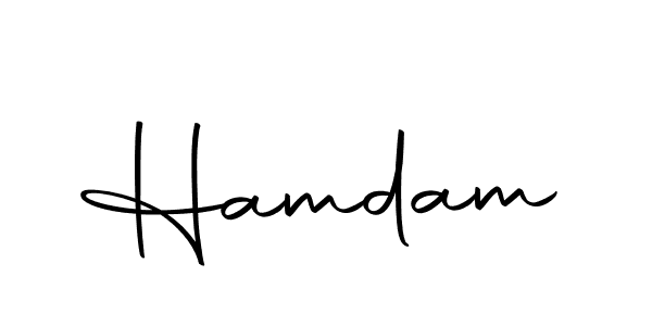 Design your own signature with our free online signature maker. With this signature software, you can create a handwritten (Autography-DOLnW) signature for name Hamdam. Hamdam signature style 10 images and pictures png