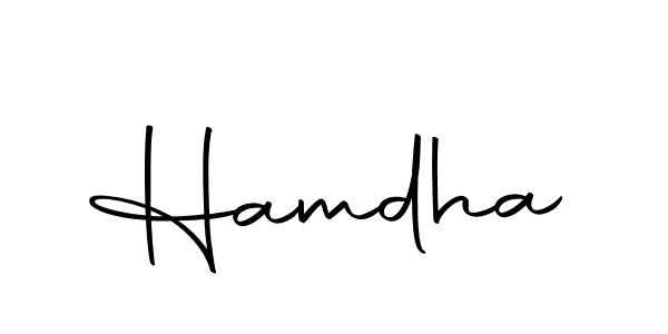 Similarly Autography-DOLnW is the best handwritten signature design. Signature creator online .You can use it as an online autograph creator for name Hamdha. Hamdha signature style 10 images and pictures png