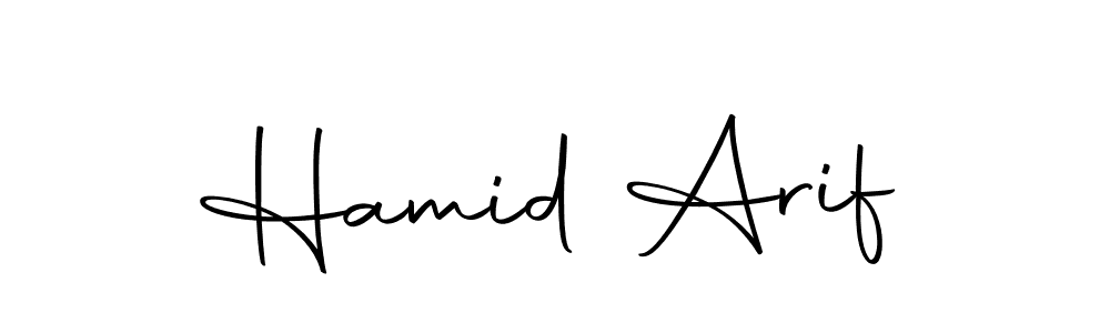 How to make Hamid Arif name signature. Use Autography-DOLnW style for creating short signs online. This is the latest handwritten sign. Hamid Arif signature style 10 images and pictures png