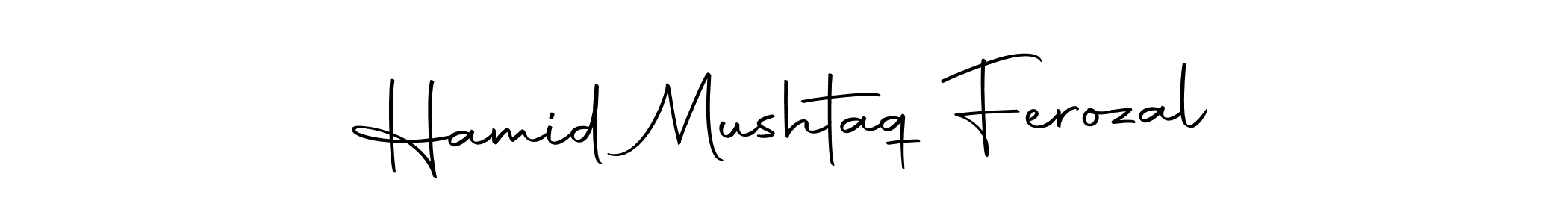 How to make Hamid Mushtaq Ferozal name signature. Use Autography-DOLnW style for creating short signs online. This is the latest handwritten sign. Hamid Mushtaq Ferozal signature style 10 images and pictures png