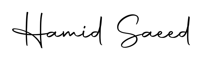 A timeless handwritten aesthetic for Hamid Saeed. The Autography-DOLnW font gives your signature a handcrafted feel with natural curves. Hamid Saeed signature style 10 images and pictures png