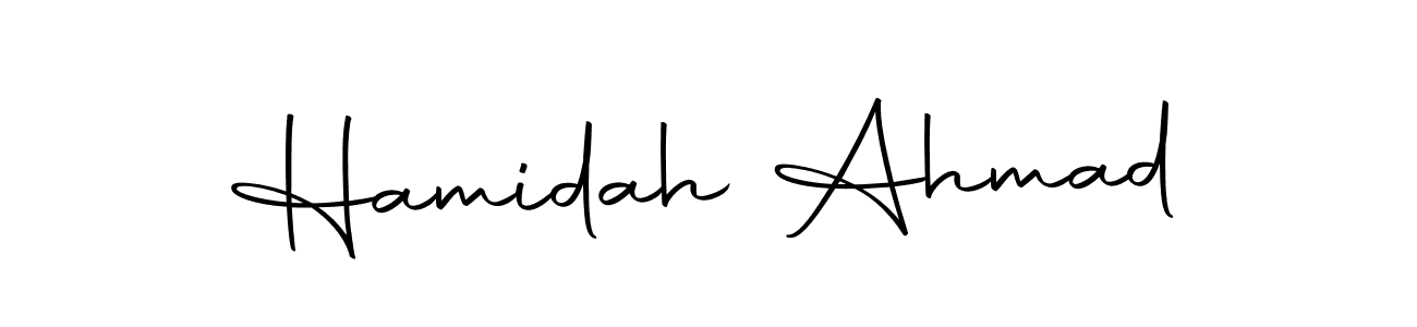 Make a beautiful signature design for name Hamidah Ahmad. Use this online signature maker to create a handwritten signature for free. Hamidah Ahmad signature style 10 images and pictures png