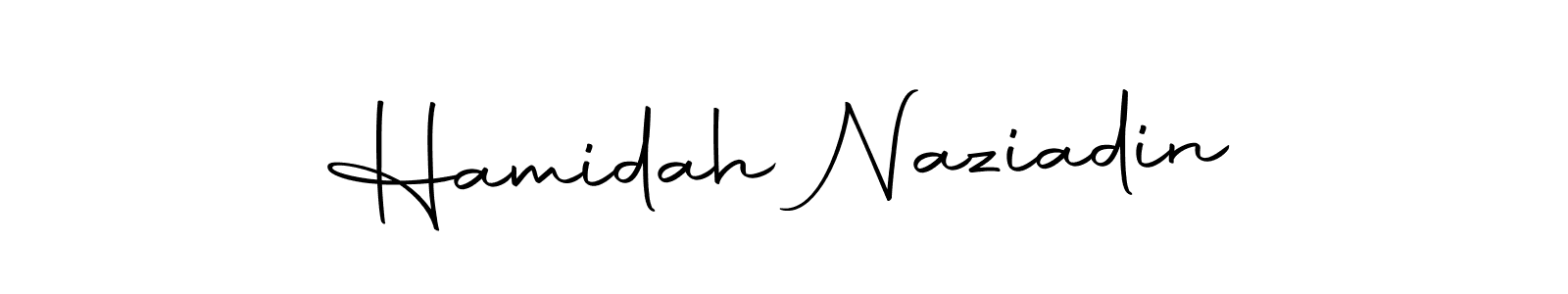 Design your own signature with our free online signature maker. With this signature software, you can create a handwritten (Autography-DOLnW) signature for name Hamidah Naziadin. Hamidah Naziadin signature style 10 images and pictures png