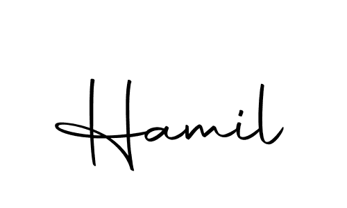 How to make Hamil name signature. Use Autography-DOLnW style for creating short signs online. This is the latest handwritten sign. Hamil signature style 10 images and pictures png