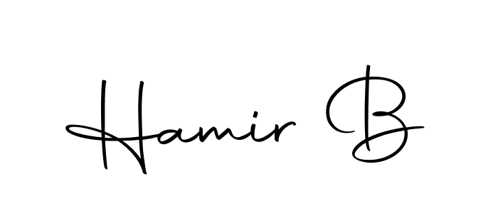 Design your own signature with our free online signature maker. With this signature software, you can create a handwritten (Autography-DOLnW) signature for name Hamir B. Hamir B signature style 10 images and pictures png