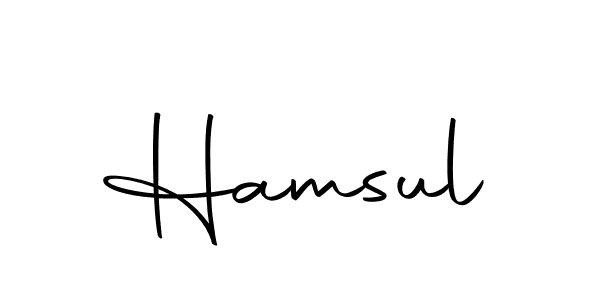 You can use this online signature creator to create a handwritten signature for the name Hamsul. This is the best online autograph maker. Hamsul signature style 10 images and pictures png