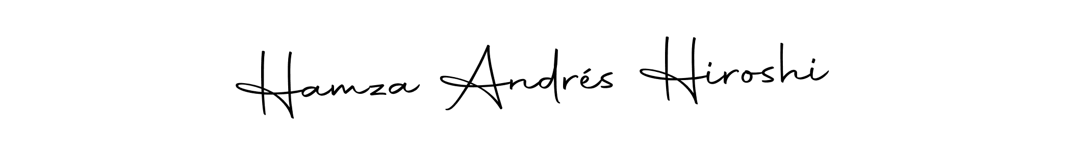 The best way (Autography-DOLnW) to make a short signature is to pick only two or three words in your name. The name Hamza Andrés Hiroshi include a total of six letters. For converting this name. Hamza Andrés Hiroshi signature style 10 images and pictures png