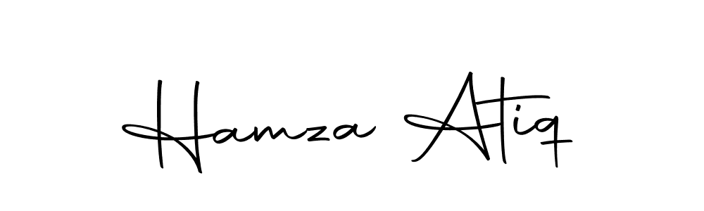 Design your own signature with our free online signature maker. With this signature software, you can create a handwritten (Autography-DOLnW) signature for name Hamza Atiq. Hamza Atiq signature style 10 images and pictures png