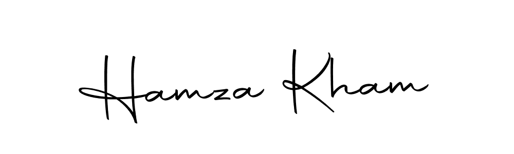 Design your own signature with our free online signature maker. With this signature software, you can create a handwritten (Autography-DOLnW) signature for name Hamza Kham. Hamza Kham signature style 10 images and pictures png