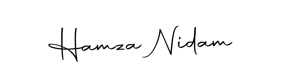 How to make Hamza Nidam name signature. Use Autography-DOLnW style for creating short signs online. This is the latest handwritten sign. Hamza Nidam signature style 10 images and pictures png
