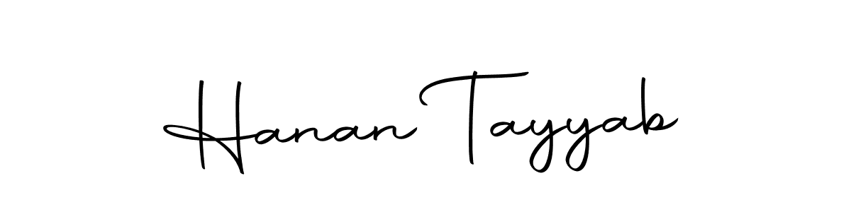How to make Hanan Tayyab name signature. Use Autography-DOLnW style for creating short signs online. This is the latest handwritten sign. Hanan Tayyab signature style 10 images and pictures png