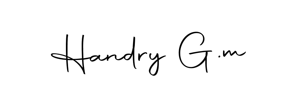 How to make Handry G.m name signature. Use Autography-DOLnW style for creating short signs online. This is the latest handwritten sign. Handry G.m signature style 10 images and pictures png