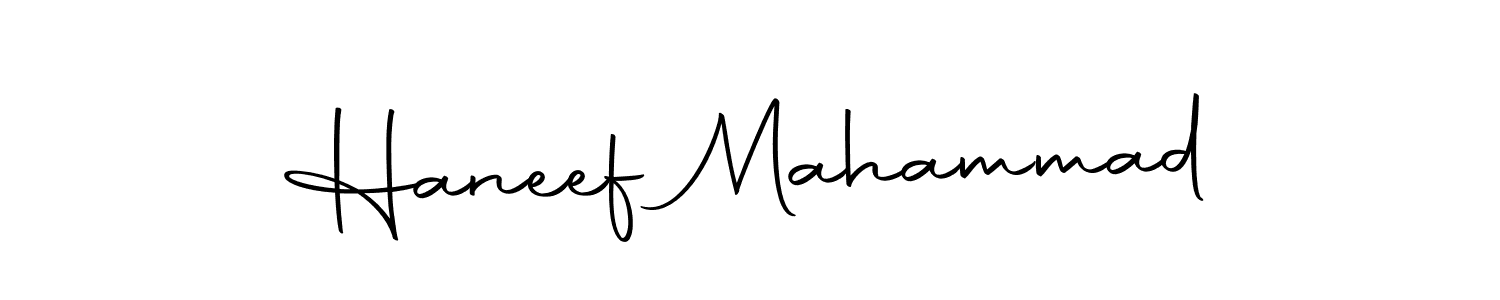 How to make Haneef Mahammad name signature. Use Autography-DOLnW style for creating short signs online. This is the latest handwritten sign. Haneef Mahammad signature style 10 images and pictures png