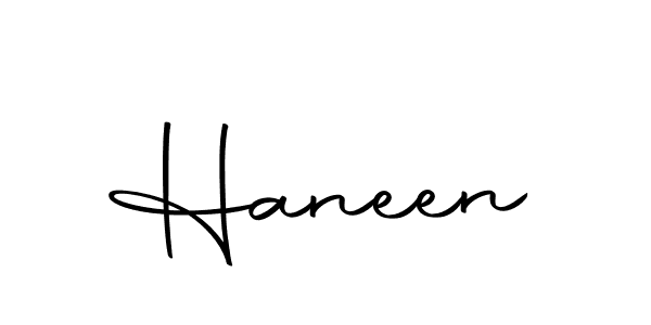 Use a signature maker to create a handwritten signature online. With this signature software, you can design (Autography-DOLnW) your own signature for name Haneen. Haneen signature style 10 images and pictures png