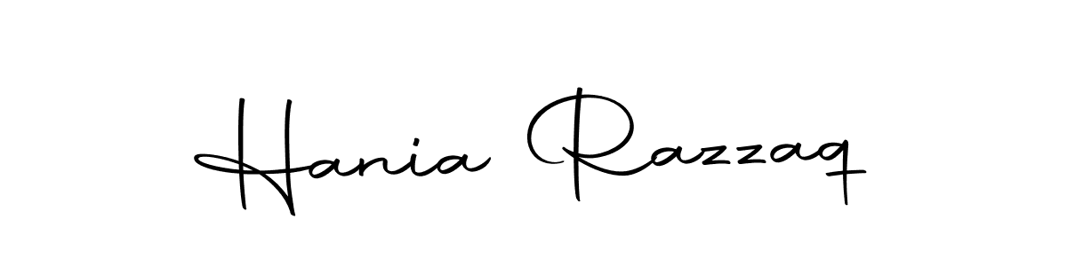 Create a beautiful signature design for name Hania Razzaq. With this signature (Autography-DOLnW) fonts, you can make a handwritten signature for free. Hania Razzaq signature style 10 images and pictures png
