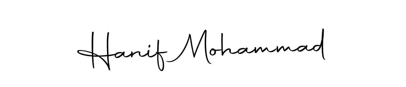 How to make Hanif Mohammad name signature. Use Autography-DOLnW style for creating short signs online. This is the latest handwritten sign. Hanif Mohammad signature style 10 images and pictures png