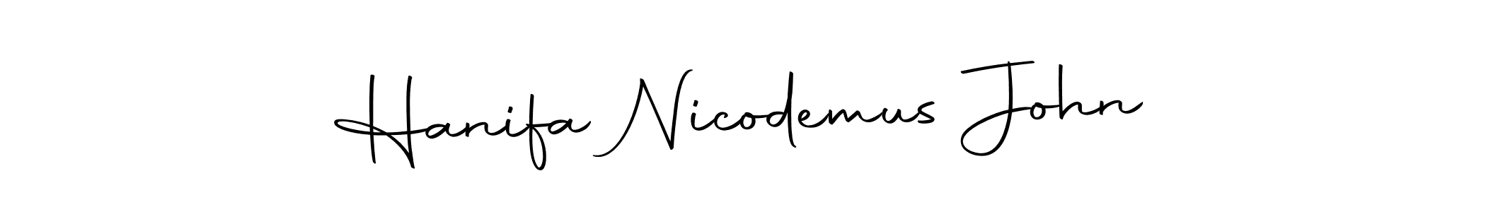 Here are the top 10 professional signature styles for the name Hanifa Nicodemus John. These are the best autograph styles you can use for your name. Hanifa Nicodemus John signature style 10 images and pictures png