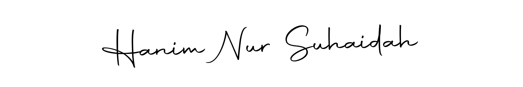 Make a beautiful signature design for name Hanim Nur Suhaidah. Use this online signature maker to create a handwritten signature for free. Hanim Nur Suhaidah signature style 10 images and pictures png