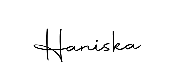 How to make Haniska name signature. Use Autography-DOLnW style for creating short signs online. This is the latest handwritten sign. Haniska signature style 10 images and pictures png