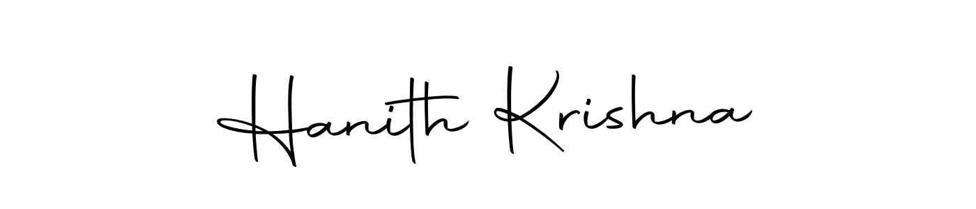 Also we have Hanith Krishna name is the best signature style. Create professional handwritten signature collection using Autography-DOLnW autograph style. Hanith Krishna signature style 10 images and pictures png