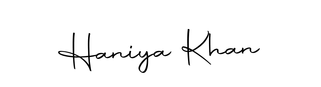 How to make Haniya Khan name signature. Use Autography-DOLnW style for creating short signs online. This is the latest handwritten sign. Haniya Khan signature style 10 images and pictures png