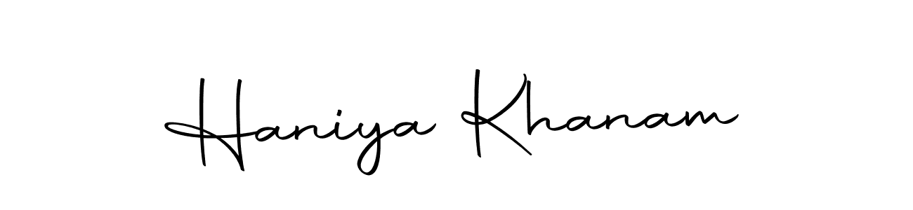 Use a signature maker to create a handwritten signature online. With this signature software, you can design (Autography-DOLnW) your own signature for name Haniya Khanam. Haniya Khanam signature style 10 images and pictures png