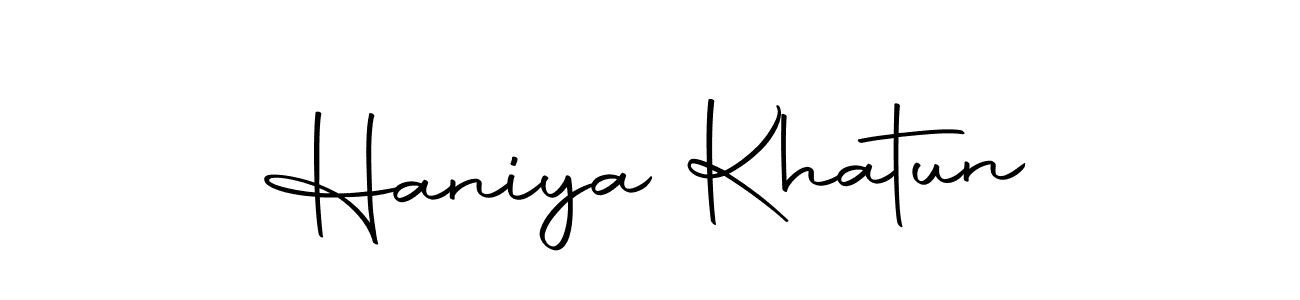 Design your own signature with our free online signature maker. With this signature software, you can create a handwritten (Autography-DOLnW) signature for name Haniya Khatun. Haniya Khatun signature style 10 images and pictures png