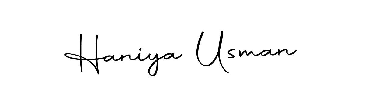 How to make Haniya Usman name signature. Use Autography-DOLnW style for creating short signs online. This is the latest handwritten sign. Haniya Usman signature style 10 images and pictures png