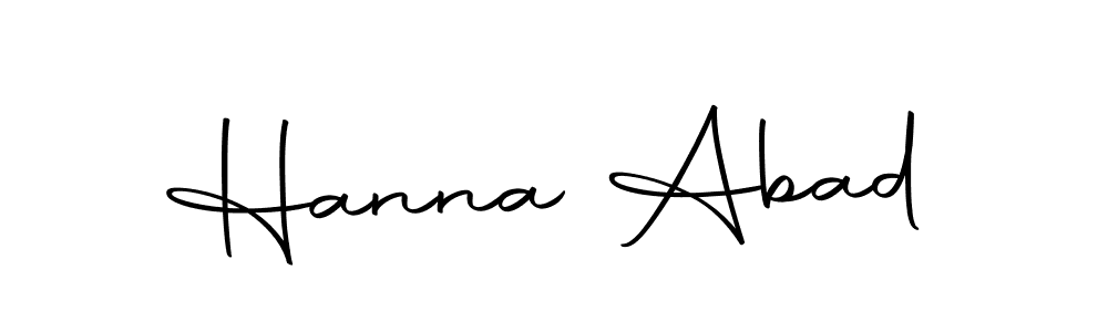 How to make Hanna Abad name signature. Use Autography-DOLnW style for creating short signs online. This is the latest handwritten sign. Hanna Abad signature style 10 images and pictures png