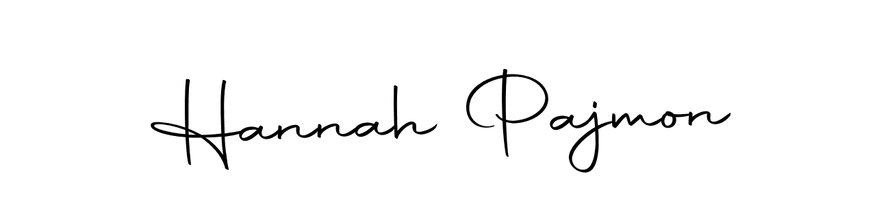 How to make Hannah Pajmon name signature. Use Autography-DOLnW style for creating short signs online. This is the latest handwritten sign. Hannah Pajmon signature style 10 images and pictures png