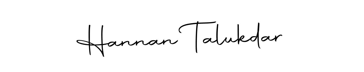How to make Hannan Talukdar name signature. Use Autography-DOLnW style for creating short signs online. This is the latest handwritten sign. Hannan Talukdar signature style 10 images and pictures png