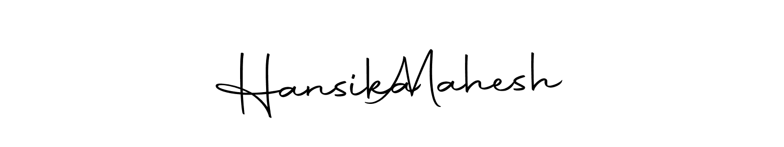 How to make Hansika   Mahesh name signature. Use Autography-DOLnW style for creating short signs online. This is the latest handwritten sign. Hansika   Mahesh signature style 10 images and pictures png