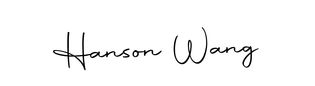Hanson Wang stylish signature style. Best Handwritten Sign (Autography-DOLnW) for my name. Handwritten Signature Collection Ideas for my name Hanson Wang. Hanson Wang signature style 10 images and pictures png