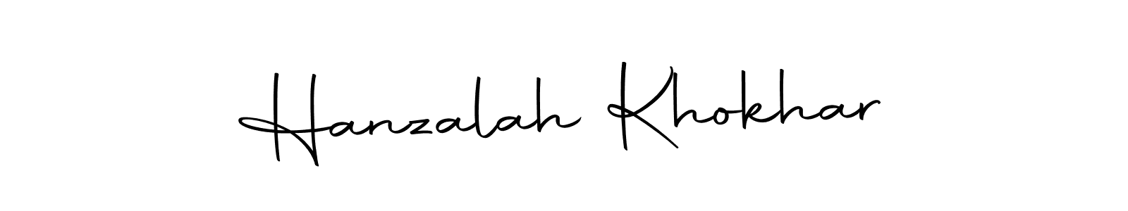 How to make Hanzalah Khokhar name signature. Use Autography-DOLnW style for creating short signs online. This is the latest handwritten sign. Hanzalah Khokhar signature style 10 images and pictures png