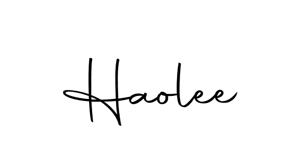 Design your own signature with our free online signature maker. With this signature software, you can create a handwritten (Autography-DOLnW) signature for name Haolee. Haolee signature style 10 images and pictures png