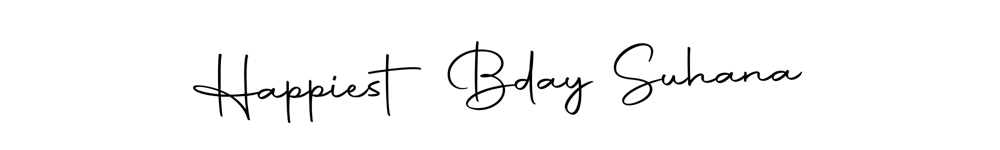 Make a beautiful signature design for name Happiest Bday Suhana. With this signature (Autography-DOLnW) style, you can create a handwritten signature for free. Happiest Bday Suhana signature style 10 images and pictures png