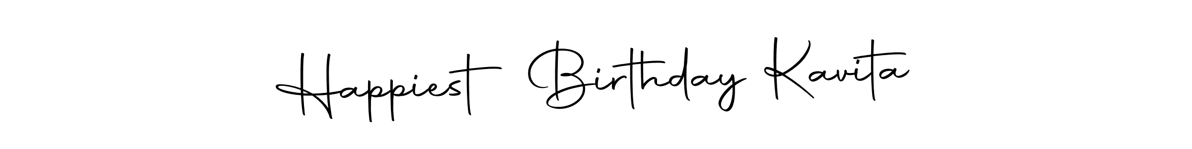 Autography-DOLnW is a professional signature style that is perfect for those who want to add a touch of class to their signature. It is also a great choice for those who want to make their signature more unique. Get Happiest Birthday Kavita name to fancy signature for free. Happiest Birthday Kavita signature style 10 images and pictures png