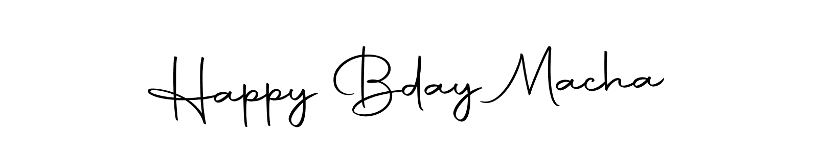 if you are searching for the best signature style for your name Happy Bday Macha. so please give up your signature search. here we have designed multiple signature styles  using Autography-DOLnW. Happy Bday Macha signature style 10 images and pictures png