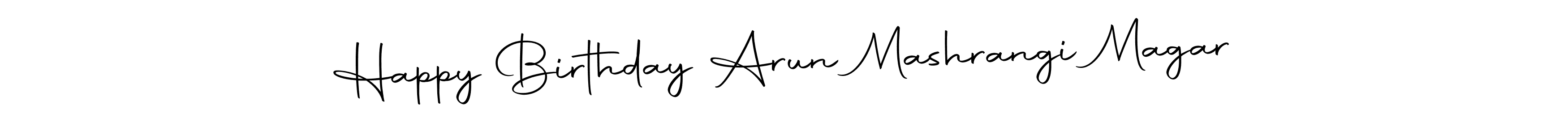 Check out images of Autograph of Happy Birthday Arun Mashrangi Magar name. Actor Happy Birthday Arun Mashrangi Magar Signature Style. Autography-DOLnW is a professional sign style online. Happy Birthday Arun Mashrangi Magar signature style 10 images and pictures png