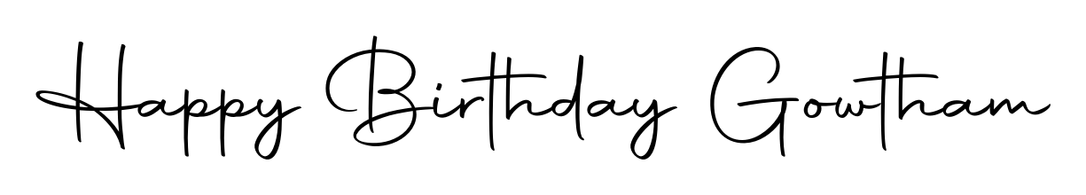 Use a signature maker to create a handwritten signature online. With this signature software, you can design (Autography-DOLnW) your own signature for name Happy Birthday Gowtham. Happy Birthday Gowtham signature style 10 images and pictures png