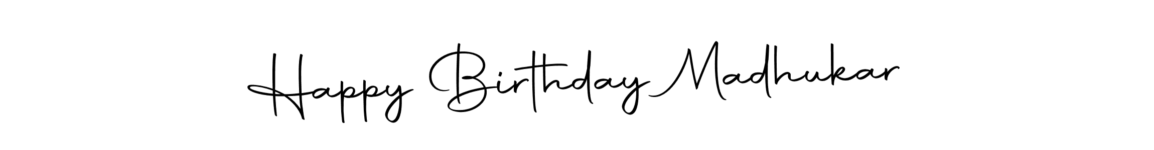 Happy Birthday Madhukar stylish signature style. Best Handwritten Sign (Autography-DOLnW) for my name. Handwritten Signature Collection Ideas for my name Happy Birthday Madhukar. Happy Birthday Madhukar signature style 10 images and pictures png