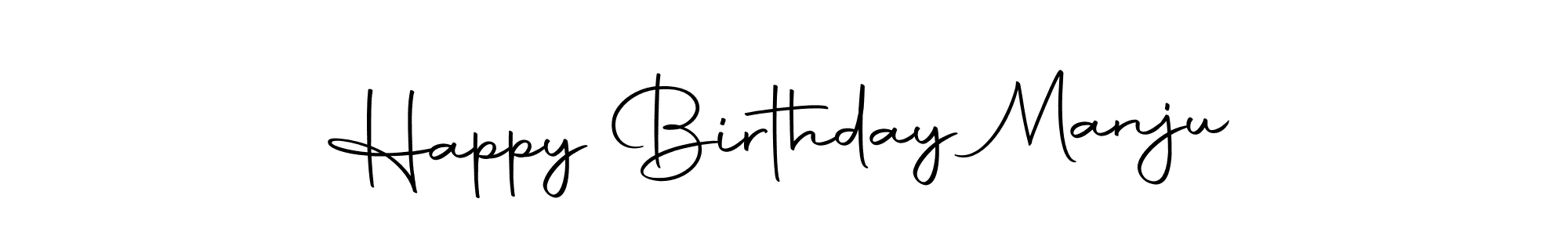 Create a beautiful signature design for name Happy Birthday Manju. With this signature (Autography-DOLnW) fonts, you can make a handwritten signature for free. Happy Birthday Manju signature style 10 images and pictures png